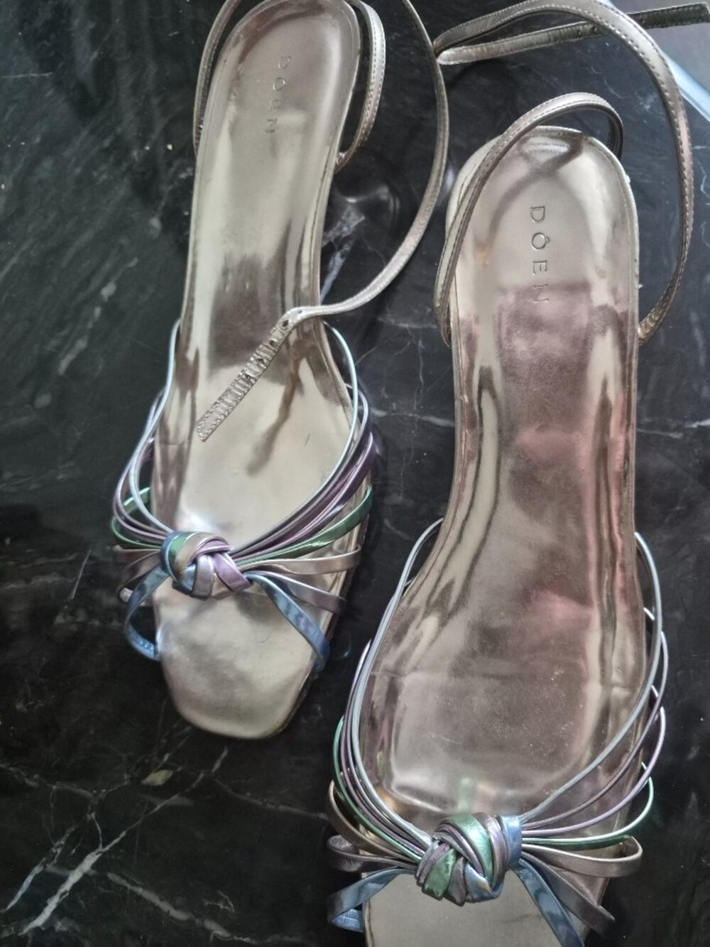 Doen Hepburn metalic multi colored heels hard to find - Picture 5 of 6